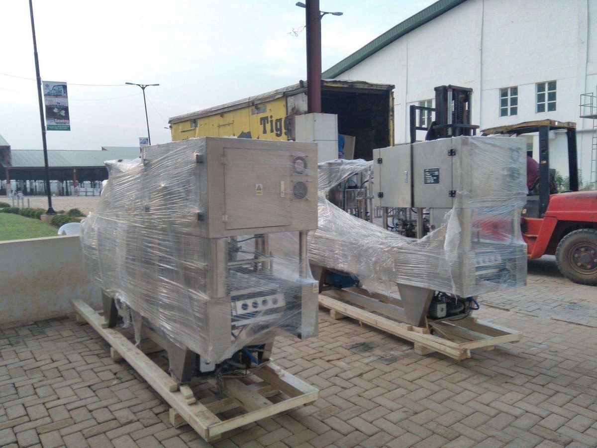 Skid-mounted units staged